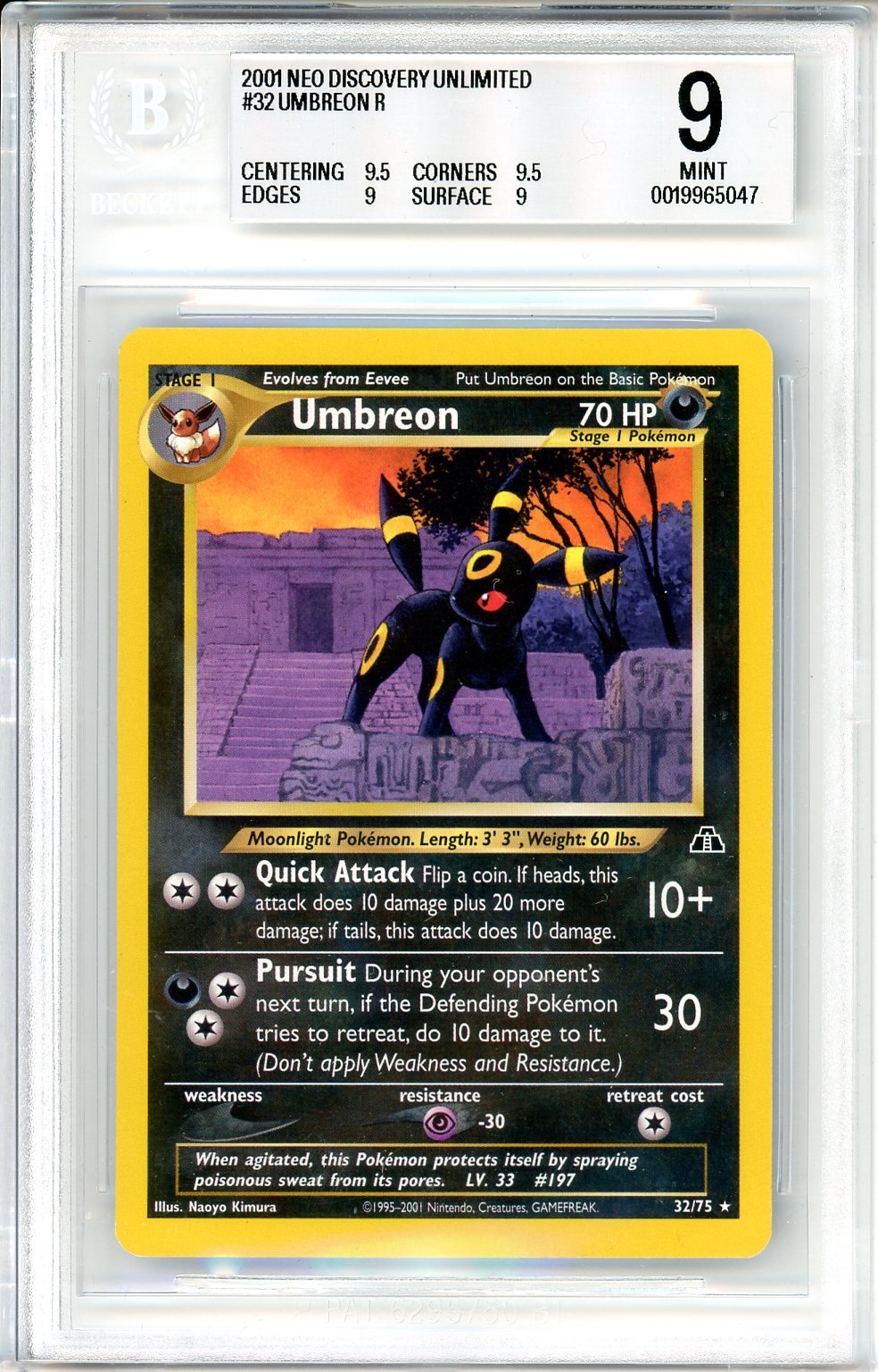BGS 9 Umbreon - Neo Discovery #32/75 - Rare