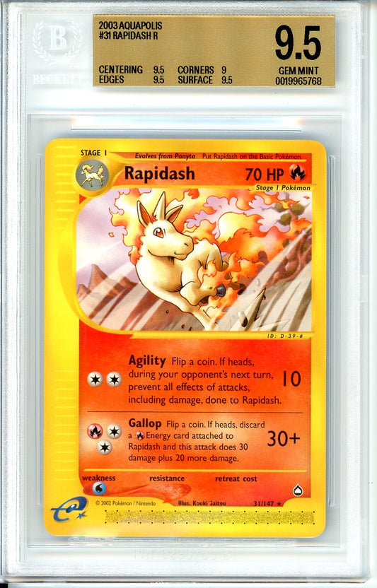BGS 9.5 Rapidash - Aquapolis #31/147 - Rare
