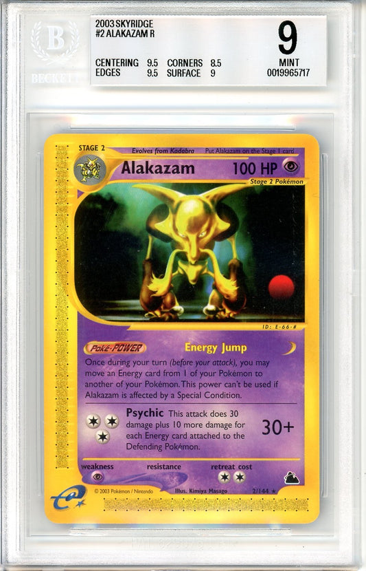 BGS 9 Alakazam - Skyridge #2/144 - Rare