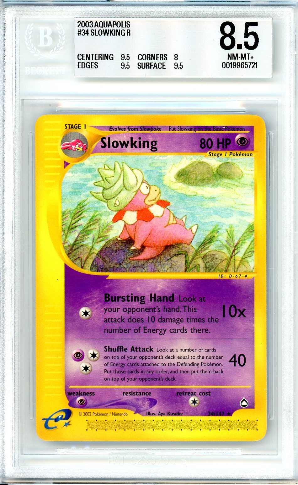 BGS 8.5 Slowking - Aquapolis #34/147 - Rare