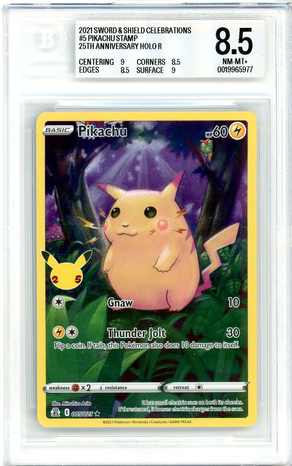 BGS 8.5 Pikachu - Celebrations #5 - Rare Holo