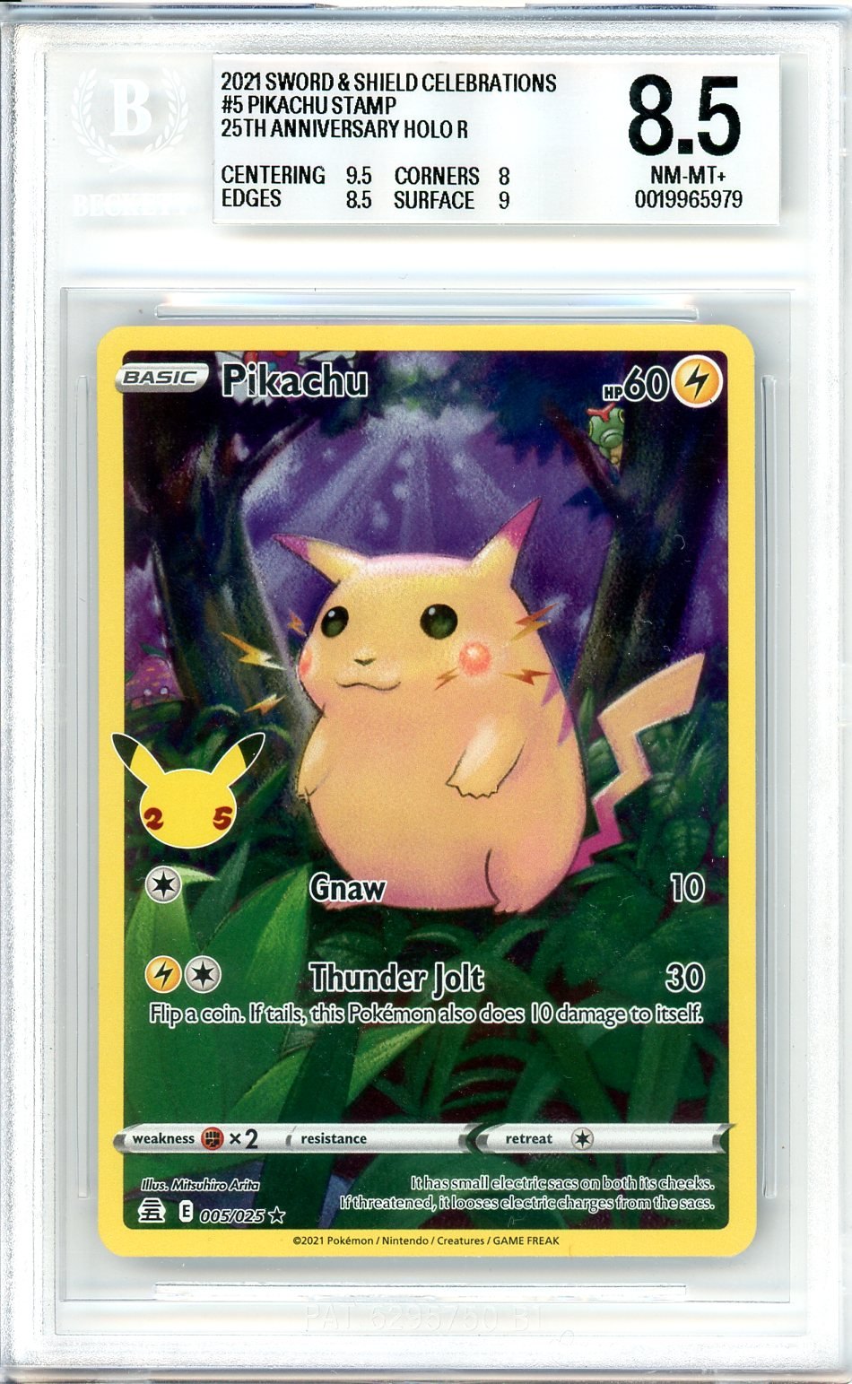 BGS 8.5 Pikachu - Celebrations #5 - Rare Holo
