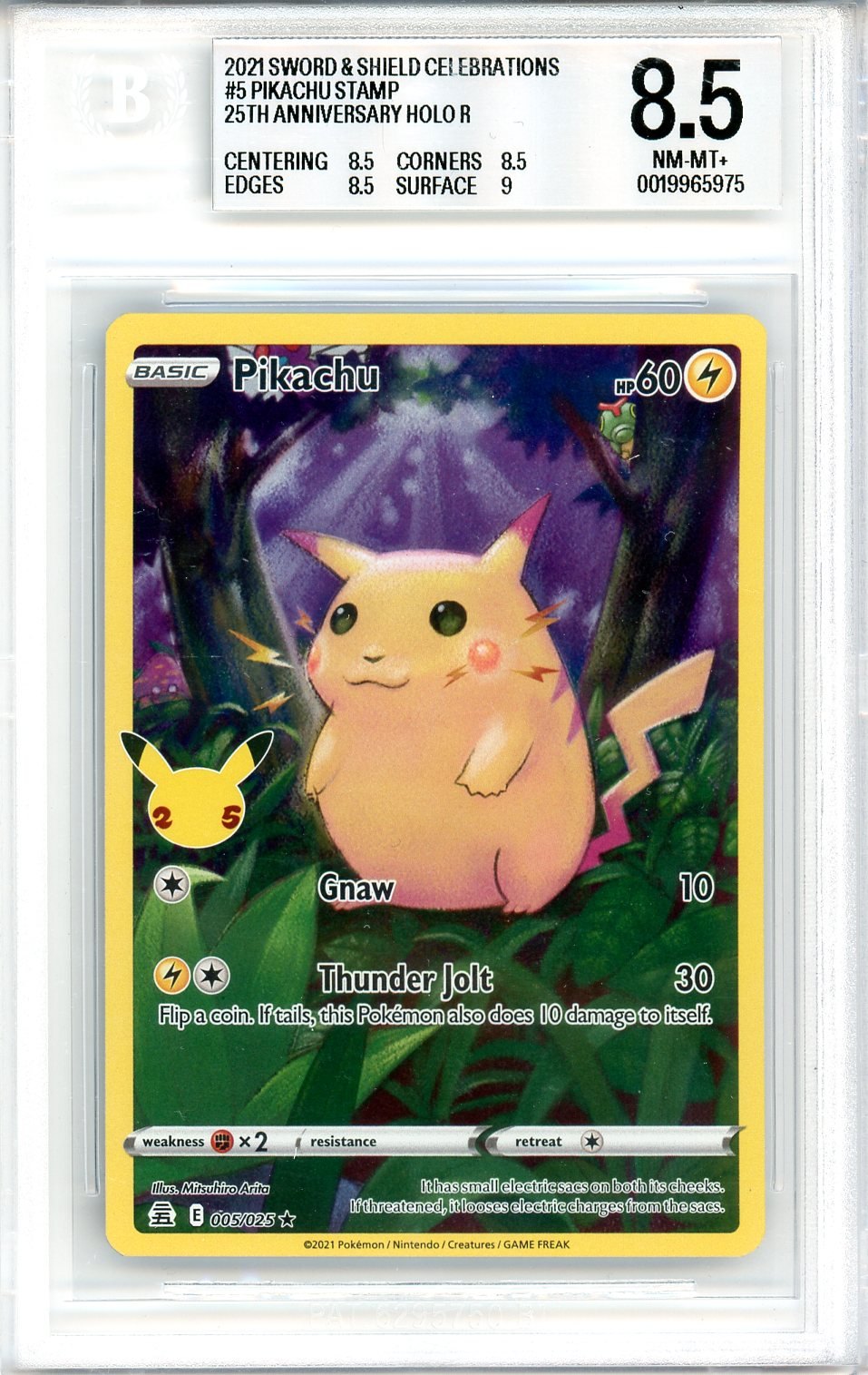 BGS 8.5 Pikachu - Celebrations #5 - Rare Holo