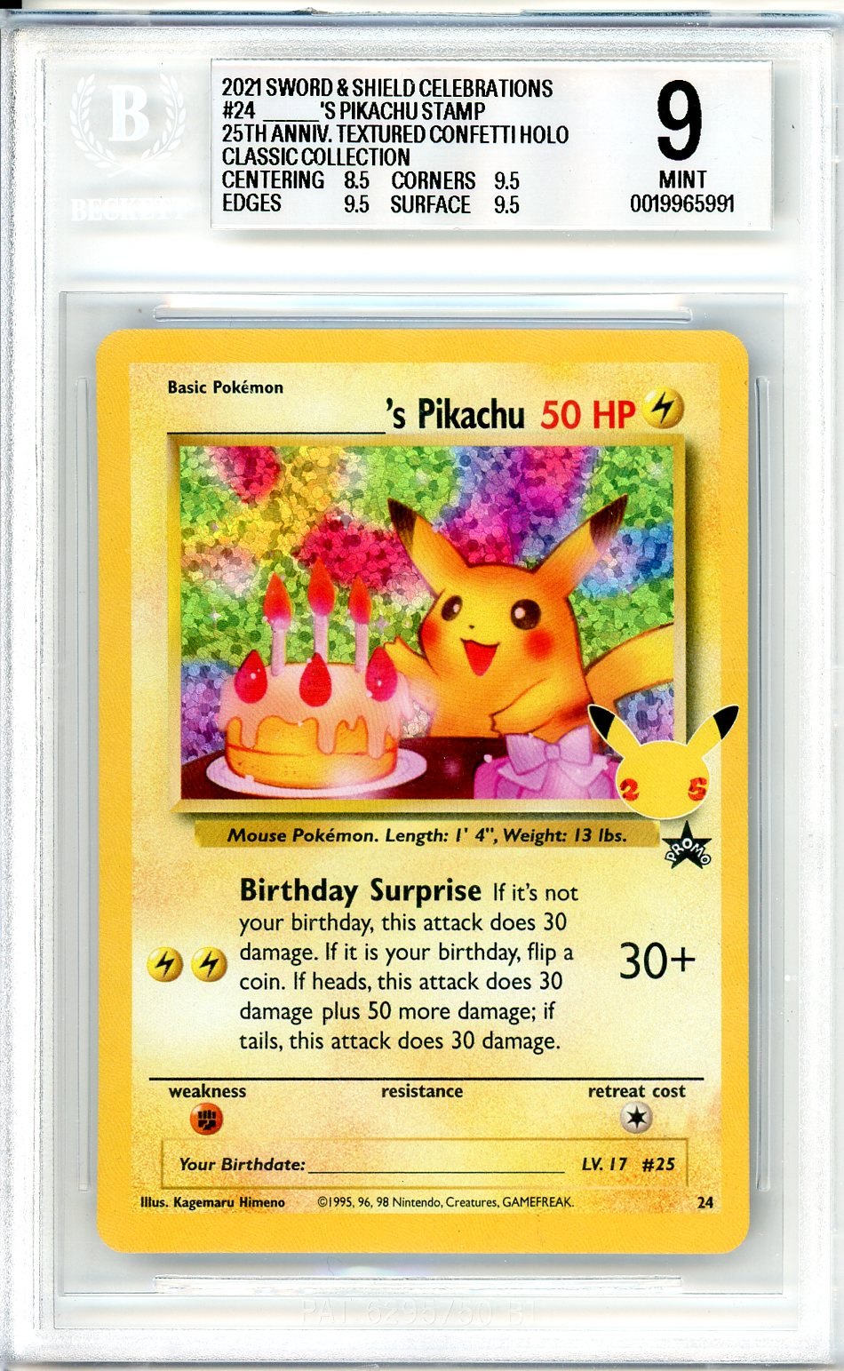 BGS 9 _____'s Pikachu - Celebrations: Classic Collection #24 - Classic Collection