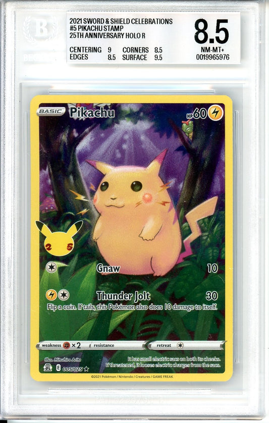 BGS 8.5 Pikachu - Celebrations #5 - Rare Holo