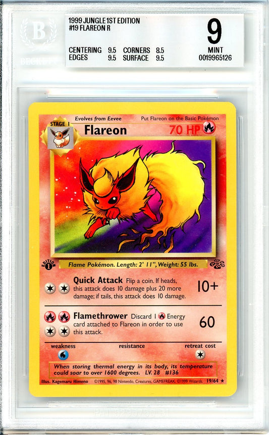 BGS 9 Flareon - Jungle #19/64 - Rare