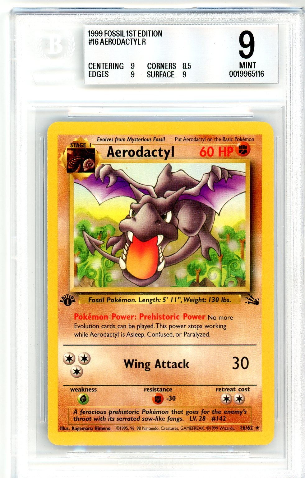 BGS 9 Aerodactyl - Fossil #16/62 - Rare