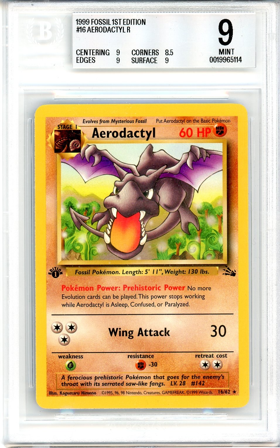 BGS 9 Aerodactyl - Fossil #16/62 - Rare