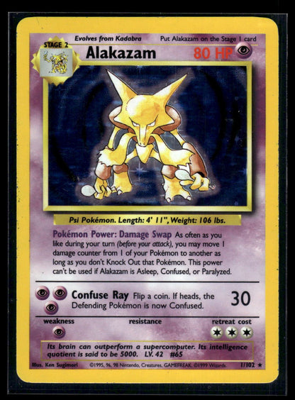 Alakazam 1/102 - Base  - Rare Holo