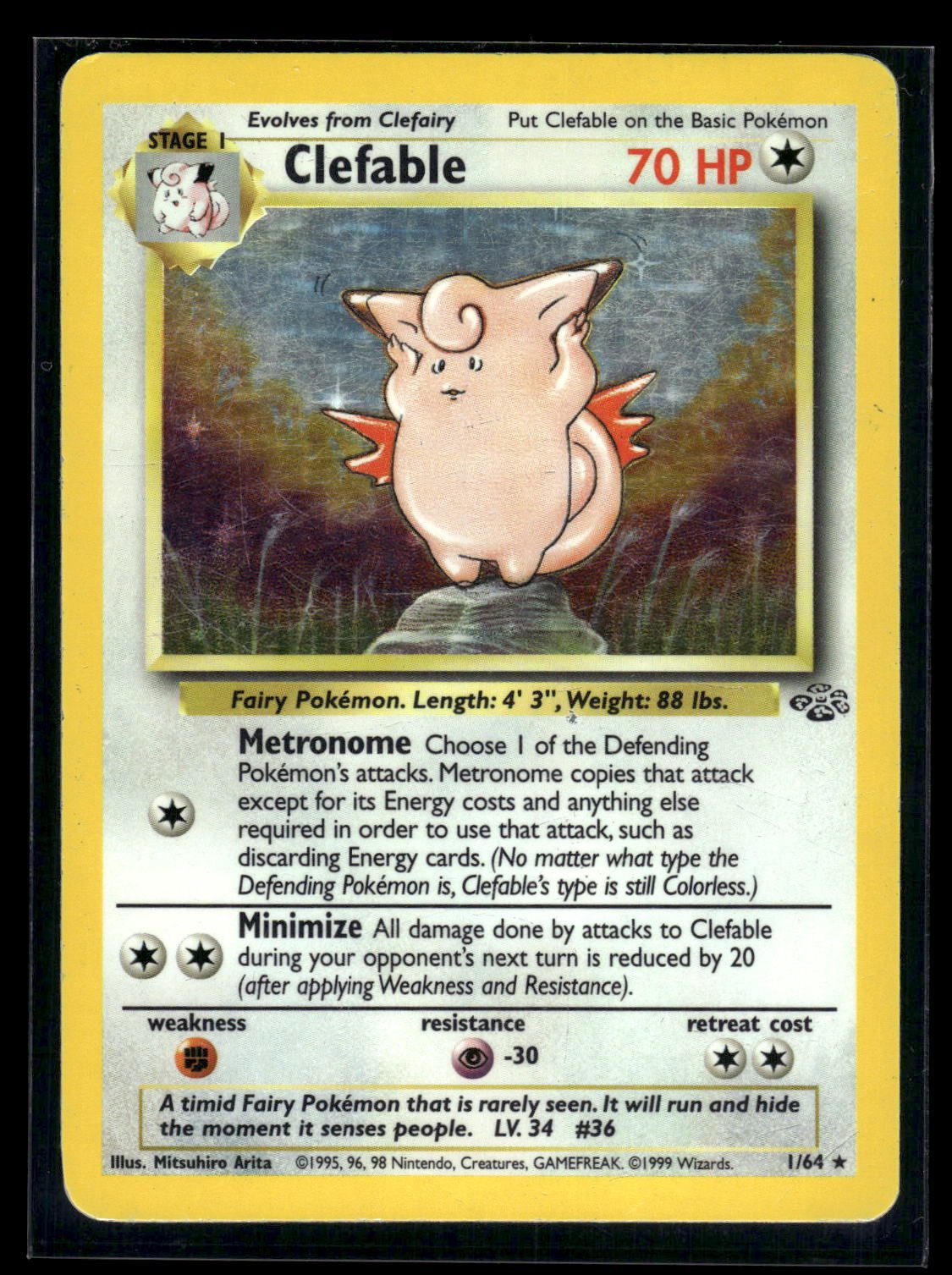 Clefable 1/64 - Jungle  - Rare Holo