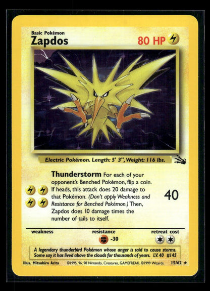 Zapdos - Holo Box Error 30/62 - Fossil  - Rare