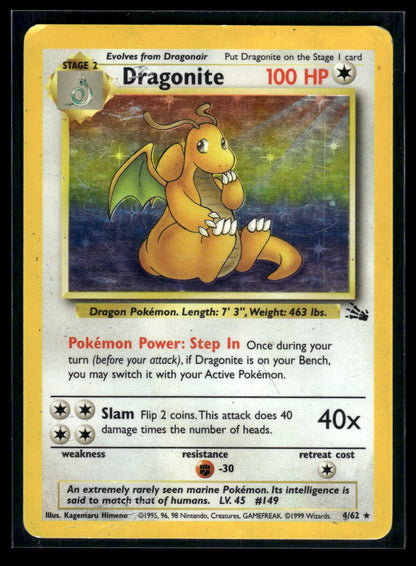 Dragonite 4/62 - Fossil  - Rare Holo