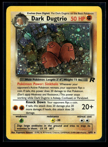 Dark Dugtrio 6/82 - Team Rocket  - Rare Holo