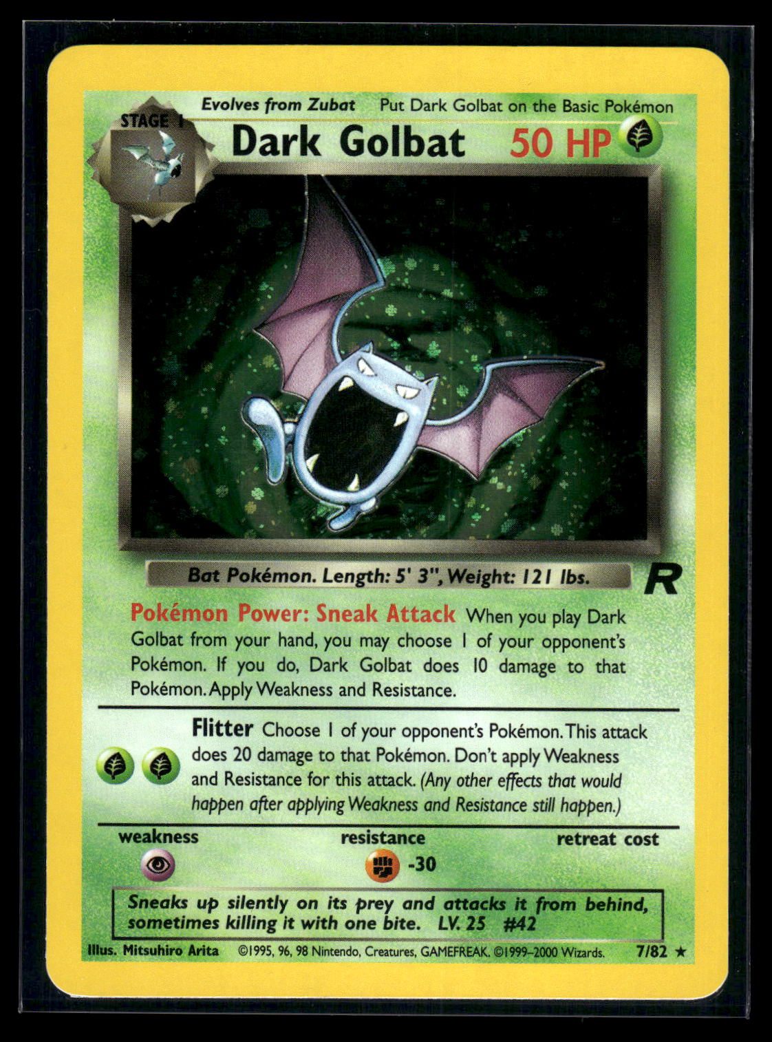 Dark Golbat 7/82 - Team Rocket  - Rare Holo
