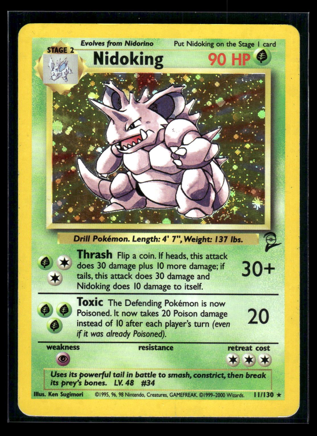 Nidoking 11/130 - Base Set 2  - Rare Holo