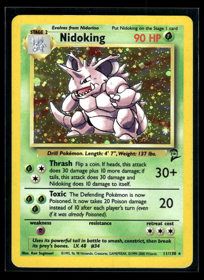 Nidoking 11/130 - Base Set 2  - Rare Holo