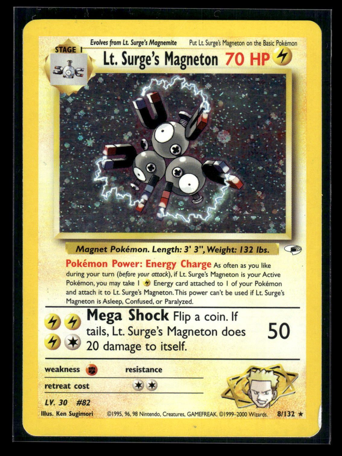 Lt. Surge's Magneton 8/132 - Gym Heroes  - Rare Holo