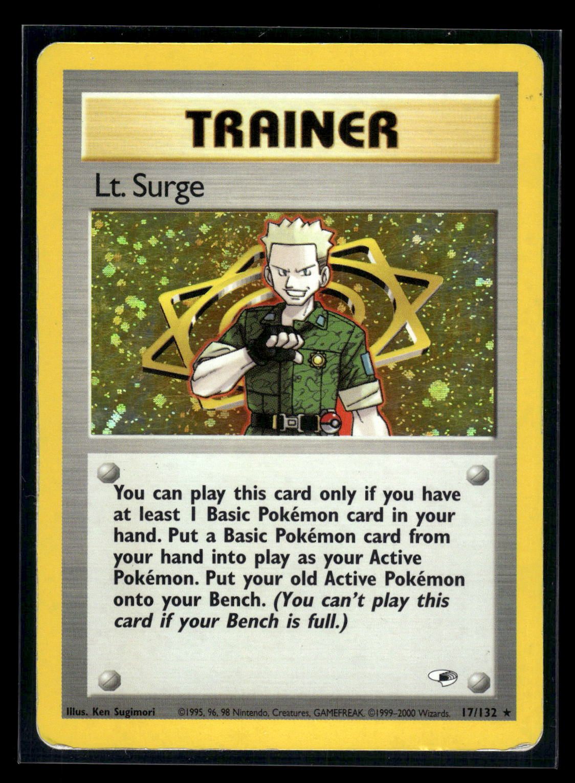 Lt. Surge 17/132 - Gym Heroes  - Rare Holo