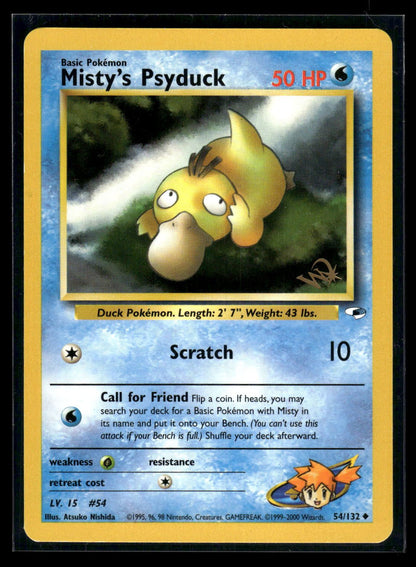 Misty's Psyduck - Wizard Stamp 54/132 - Gym Heroes  - Uncommon