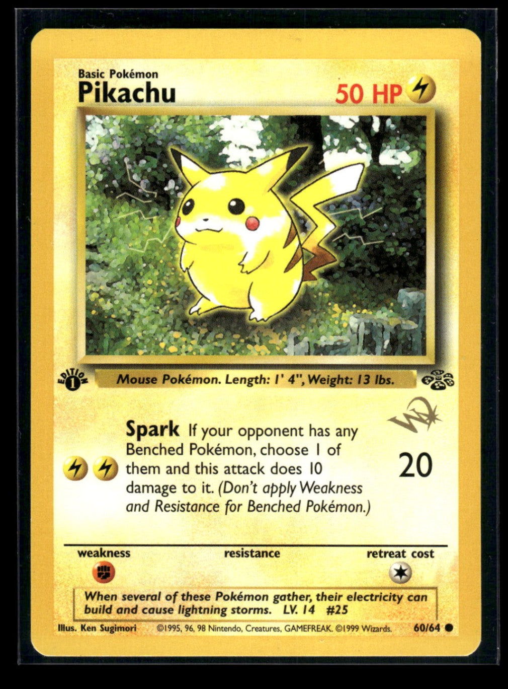 Pikachu 1st Edition - Wizard Stamp 60/64 - Jungle  - Common