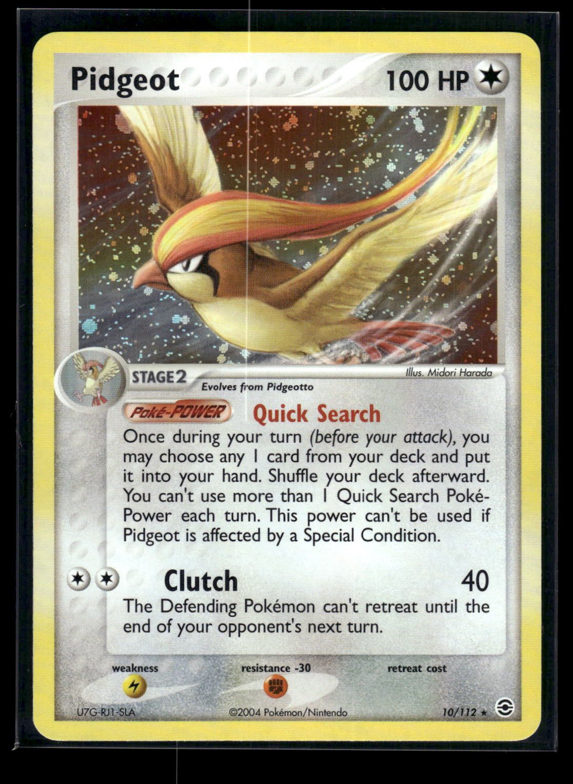 Pidgeot 10/112 - FireRed & LeafGreen  - Rare Holo