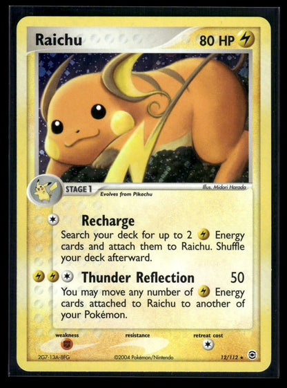 Raichu 12/112 - FireRed & LeafGreen  - Rare Holo