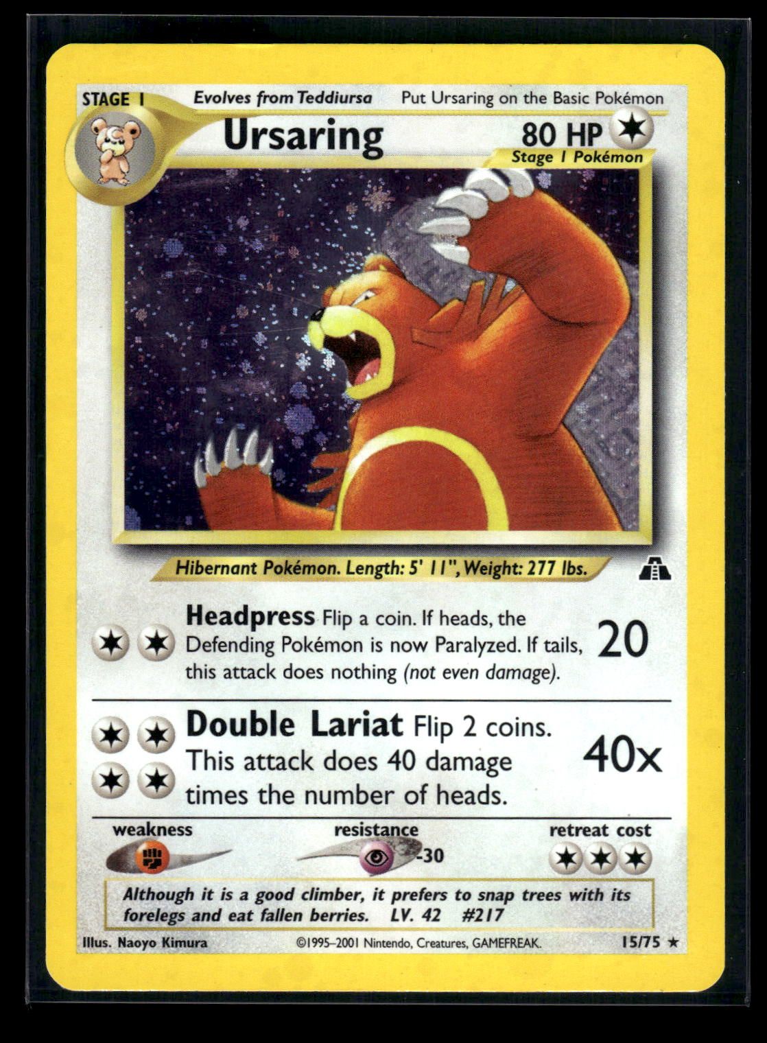 Ursaring 15/75 - Neo Discovery  - Rare Holo