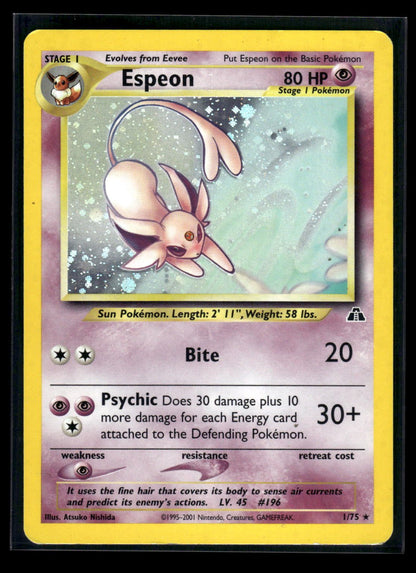 Espeon 1/75 - Neo Discovery  - Rare Holo