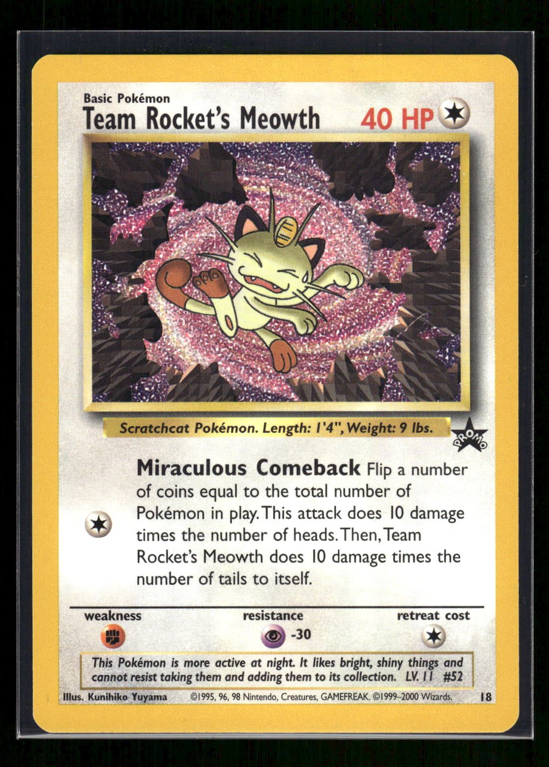 Team Rocket's Meowth 18 - Wizards Black Star Promos  - Promo