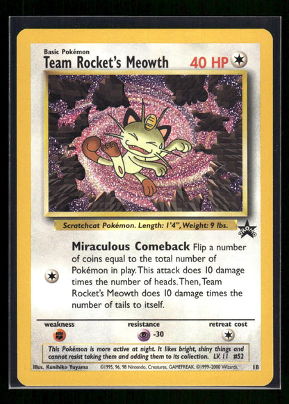 Team Rocket's Meowth 18 - Wizards Black Star Promos  - Promo