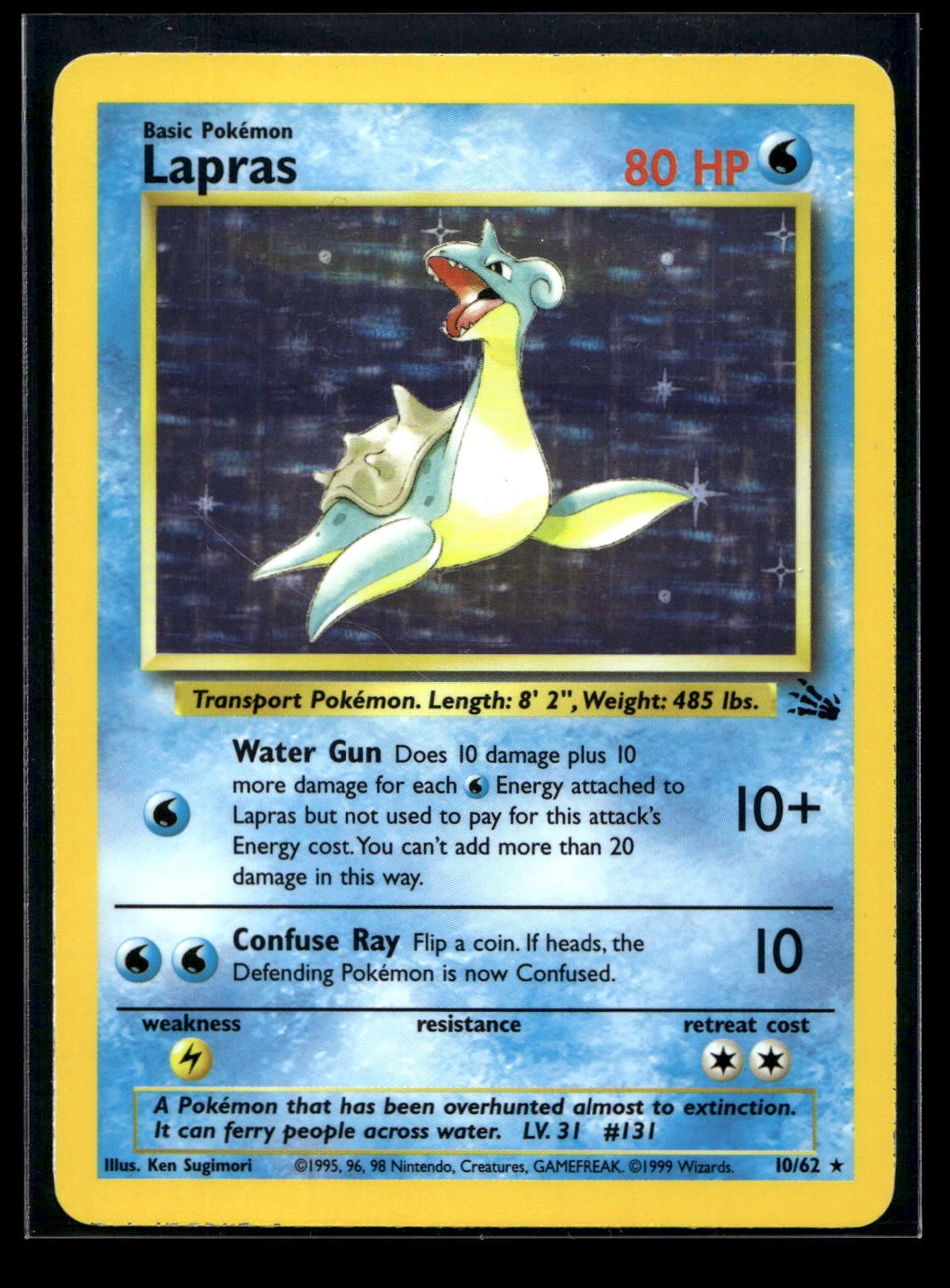 Lapras 10/62 - Fossil - Rare Holo