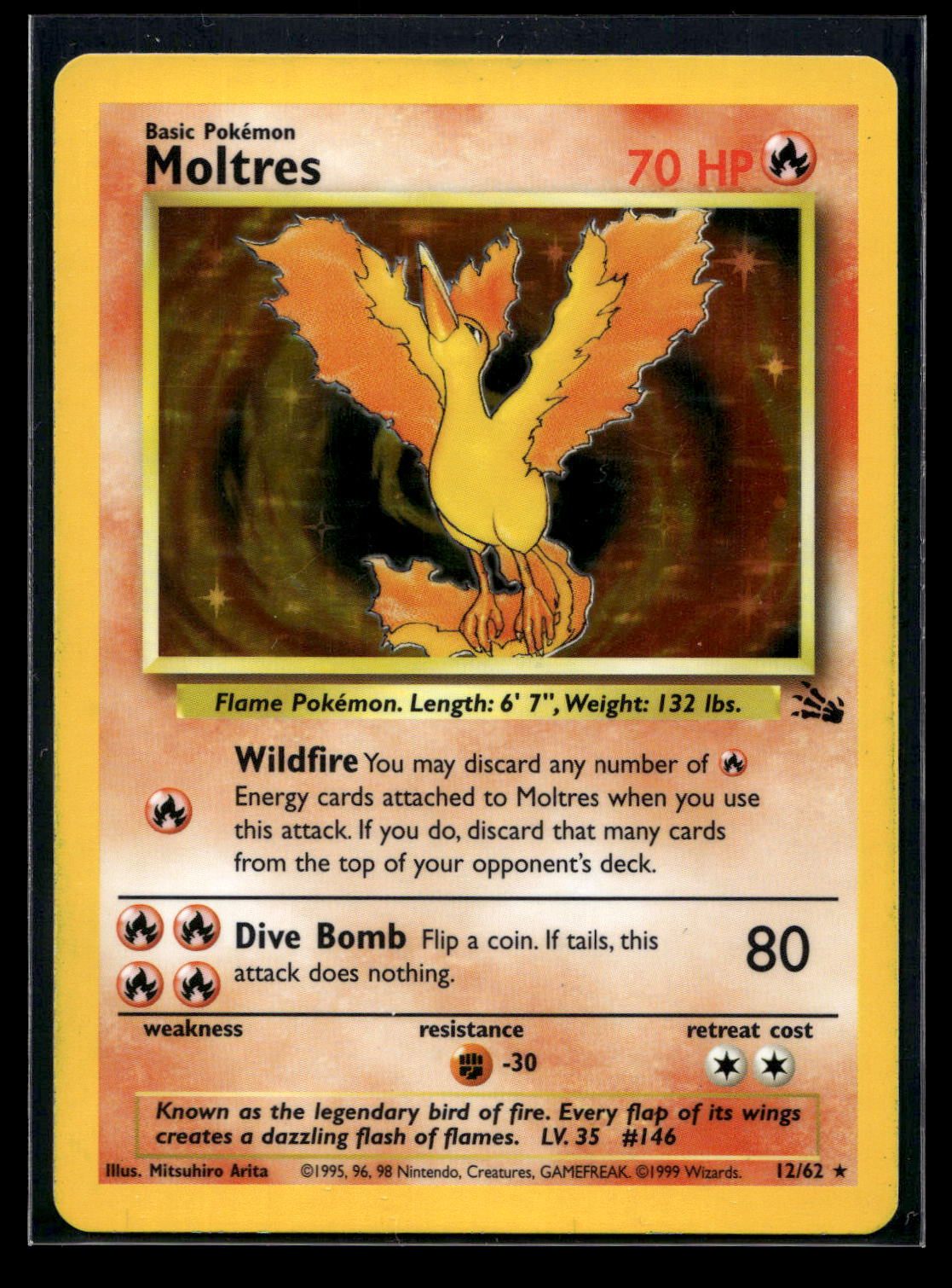 Moltres 12/62 - Fossil - Rare Holo