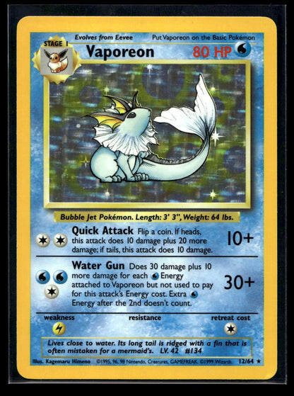 Vaporeon 12/64 - Jungle - Rare Holo