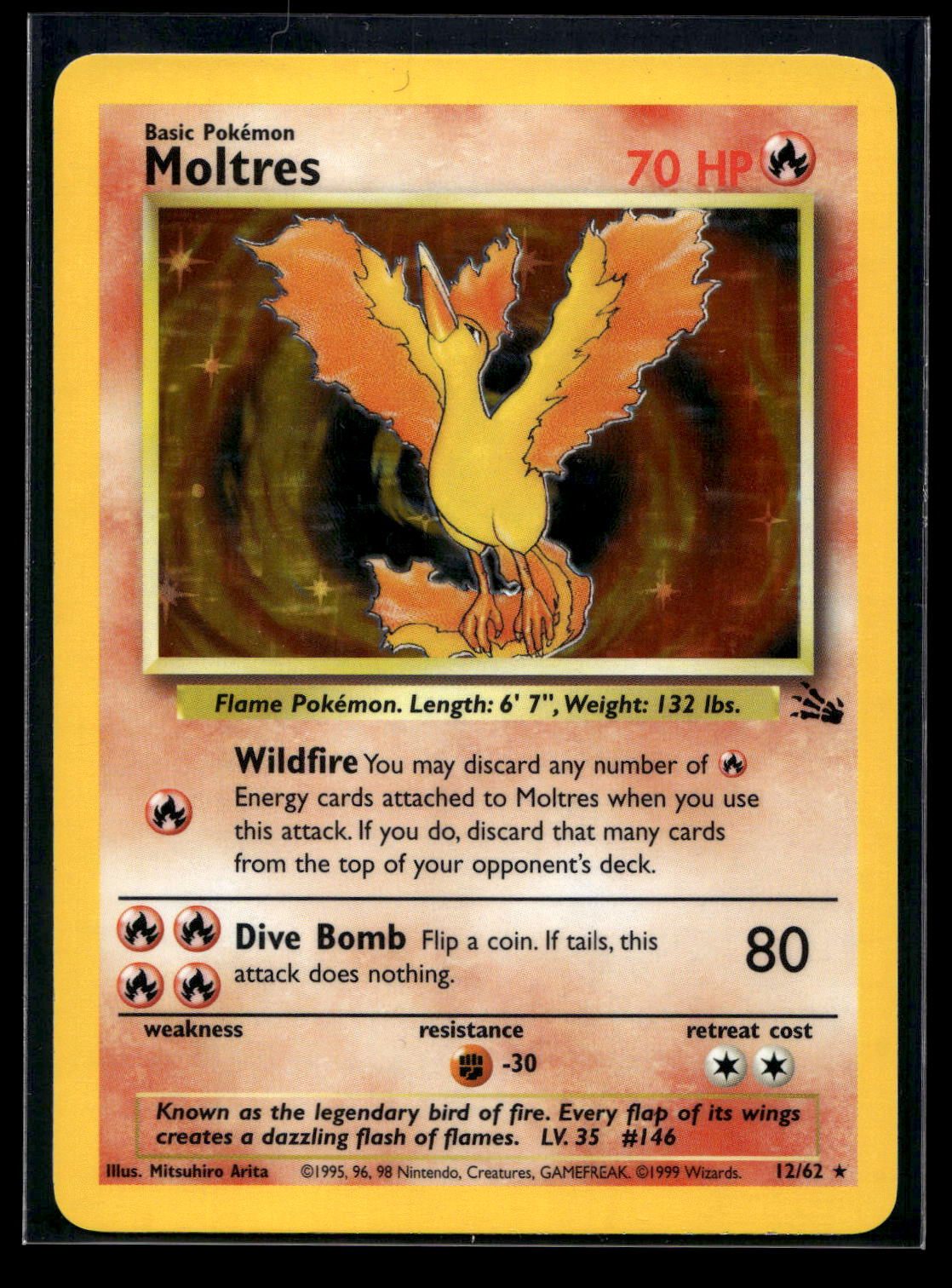 Moltres 12/62 - Fossil - Rare Holo