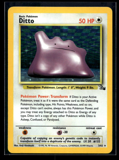 Ditto 3/62 - Fossil - Rare Holo