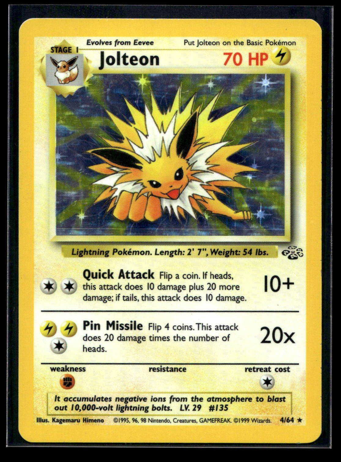 Jolteon 4/64 - Jungle - Rare Holo