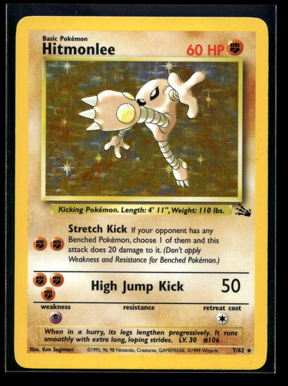 Hitmonlee 7/62 - Fossil - Rare Holo