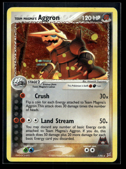 Team Magma's Aggron 7/95 - Team Magma vs Team Aqua - Rare Holo