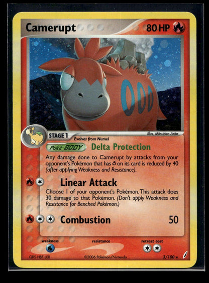 Camerupt 3/100 - Crystal Guardians - Rare Holo