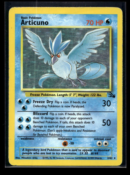 Articuno 2/62 - Fossil - Rare Holo