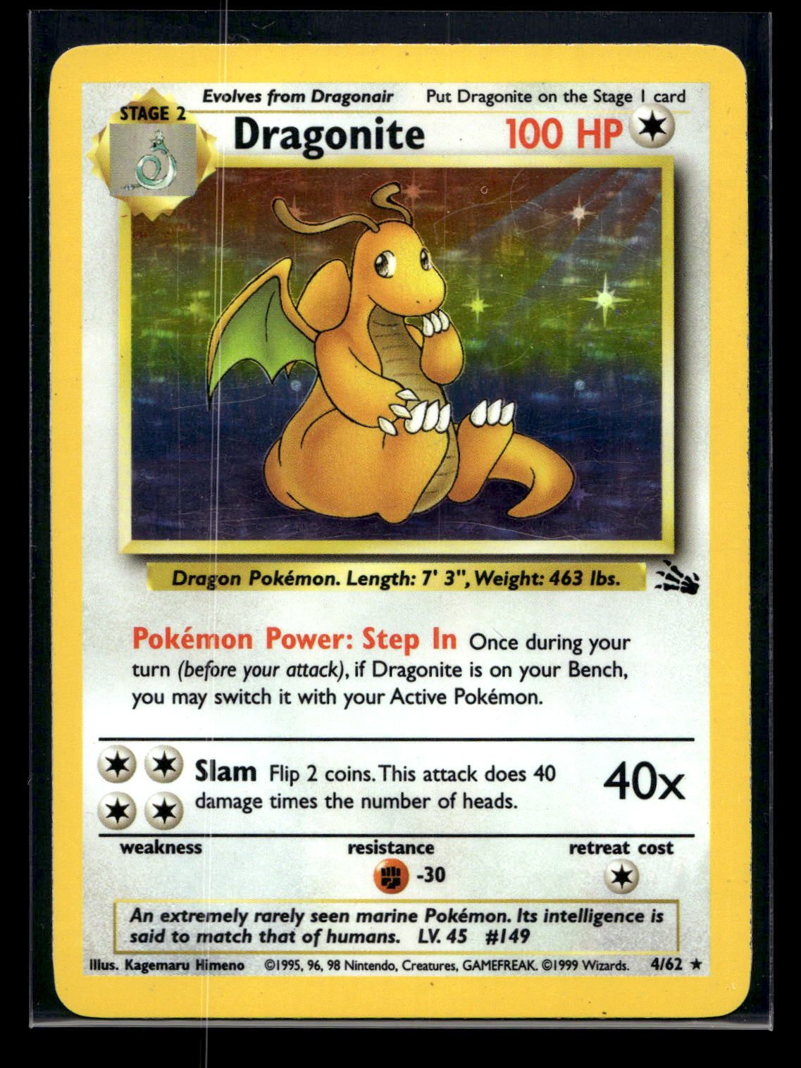 Dragonite 4/62 - Fossil - Rare Holo