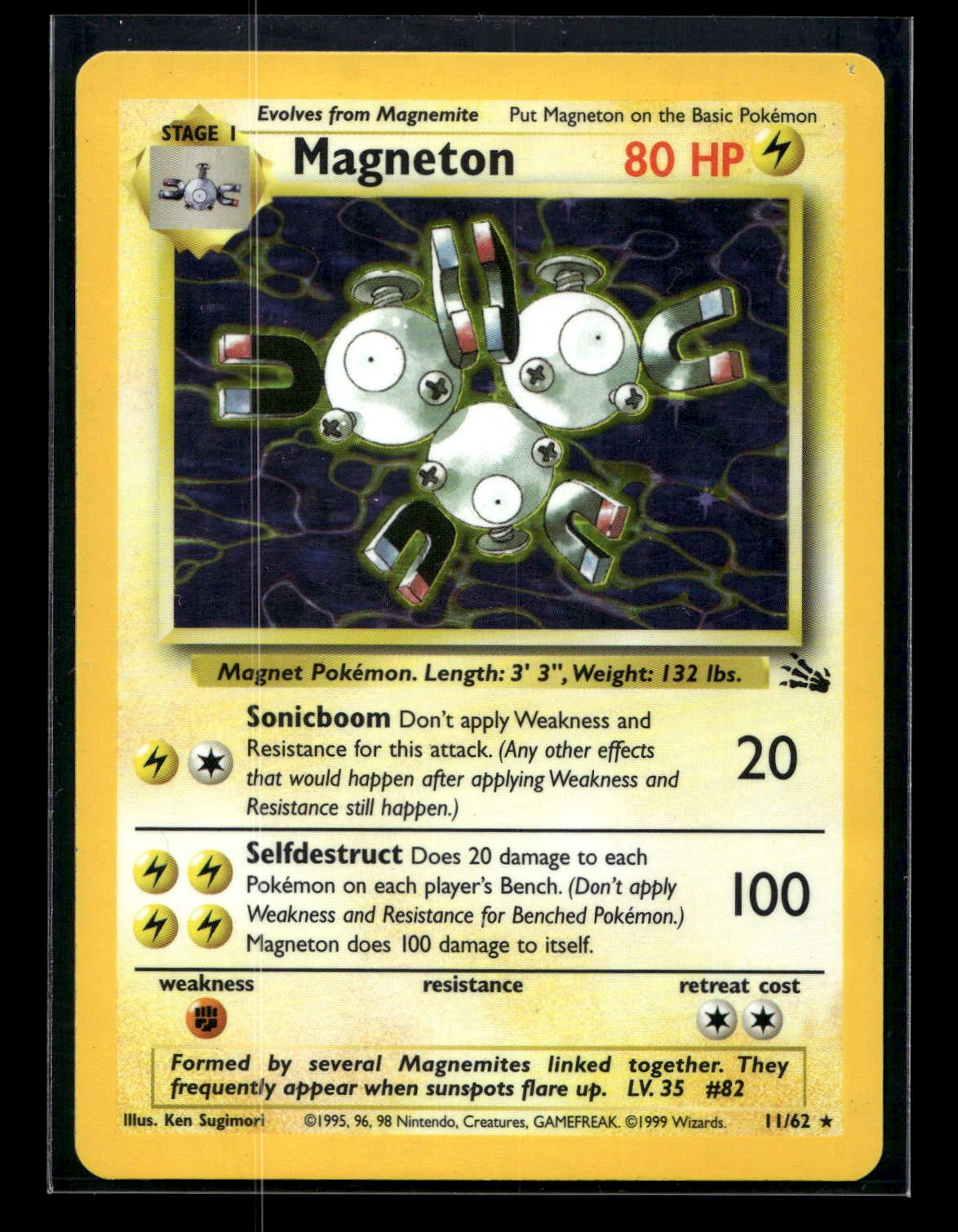 Magneton 11/62 - Fossil - Rare Holo
