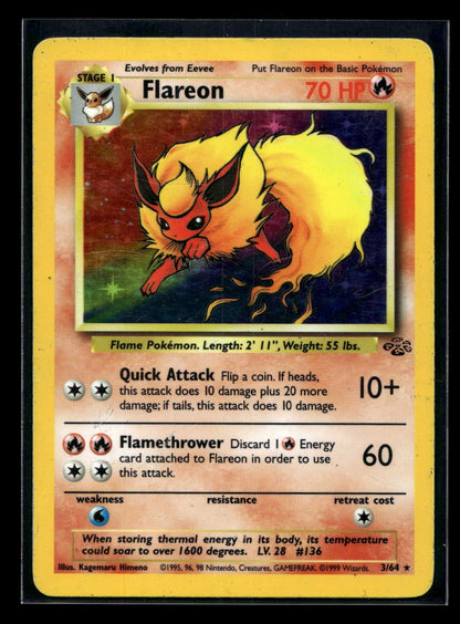 Flareon 3/64 - Jungle - Rare Holo