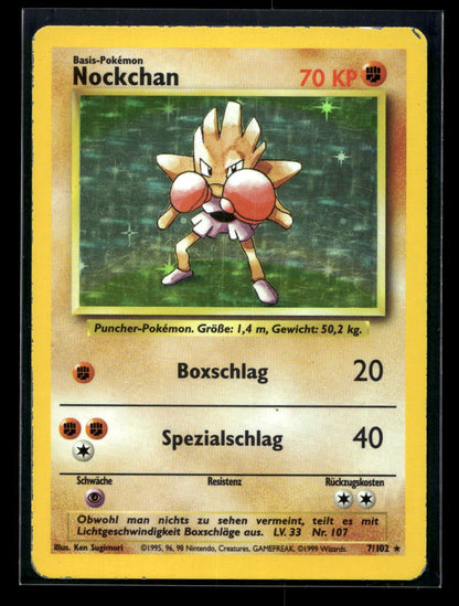 Hitmonchan - Tysk 7/102 - Base - Rare Holo