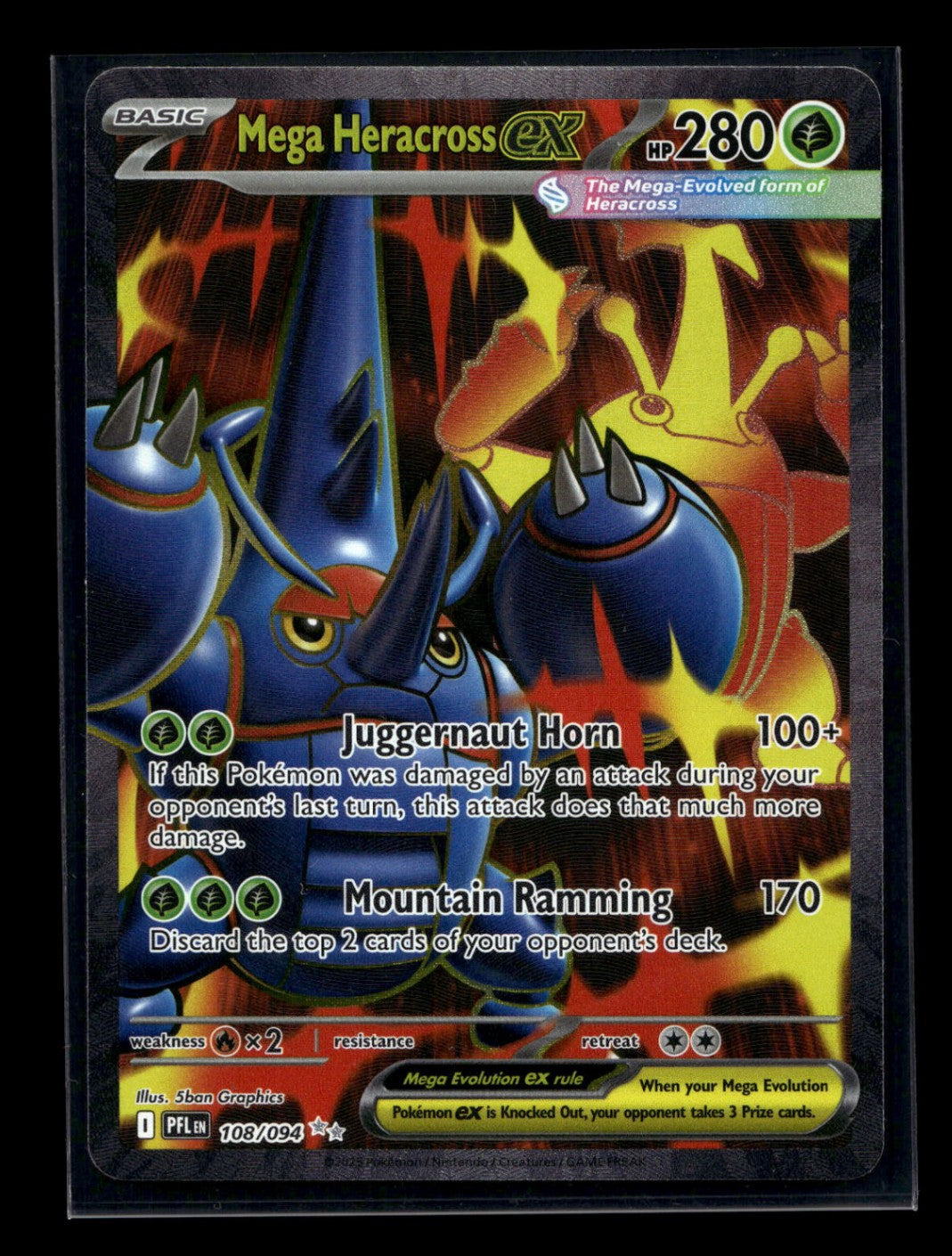 Mega Heracross ex 108/094 - Phantasmal Flames - Ultra Rare