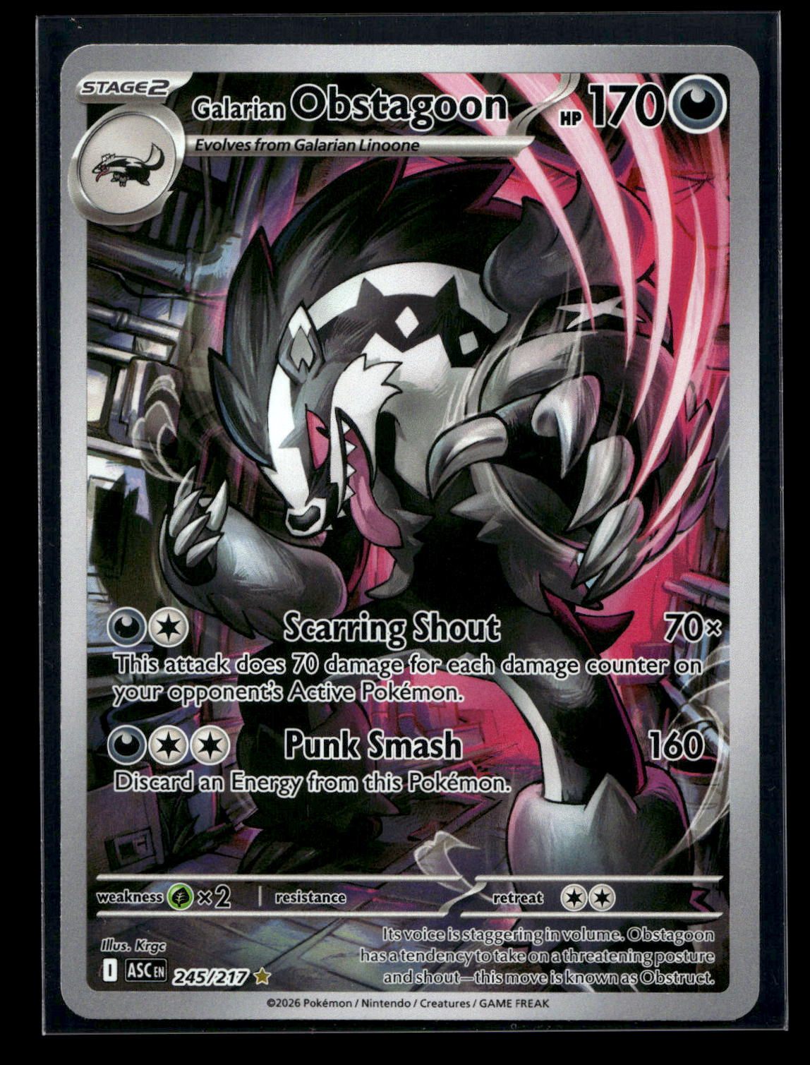 Galarian Obstagoon 245/217 - Ascended Heroes - Illustration Rare