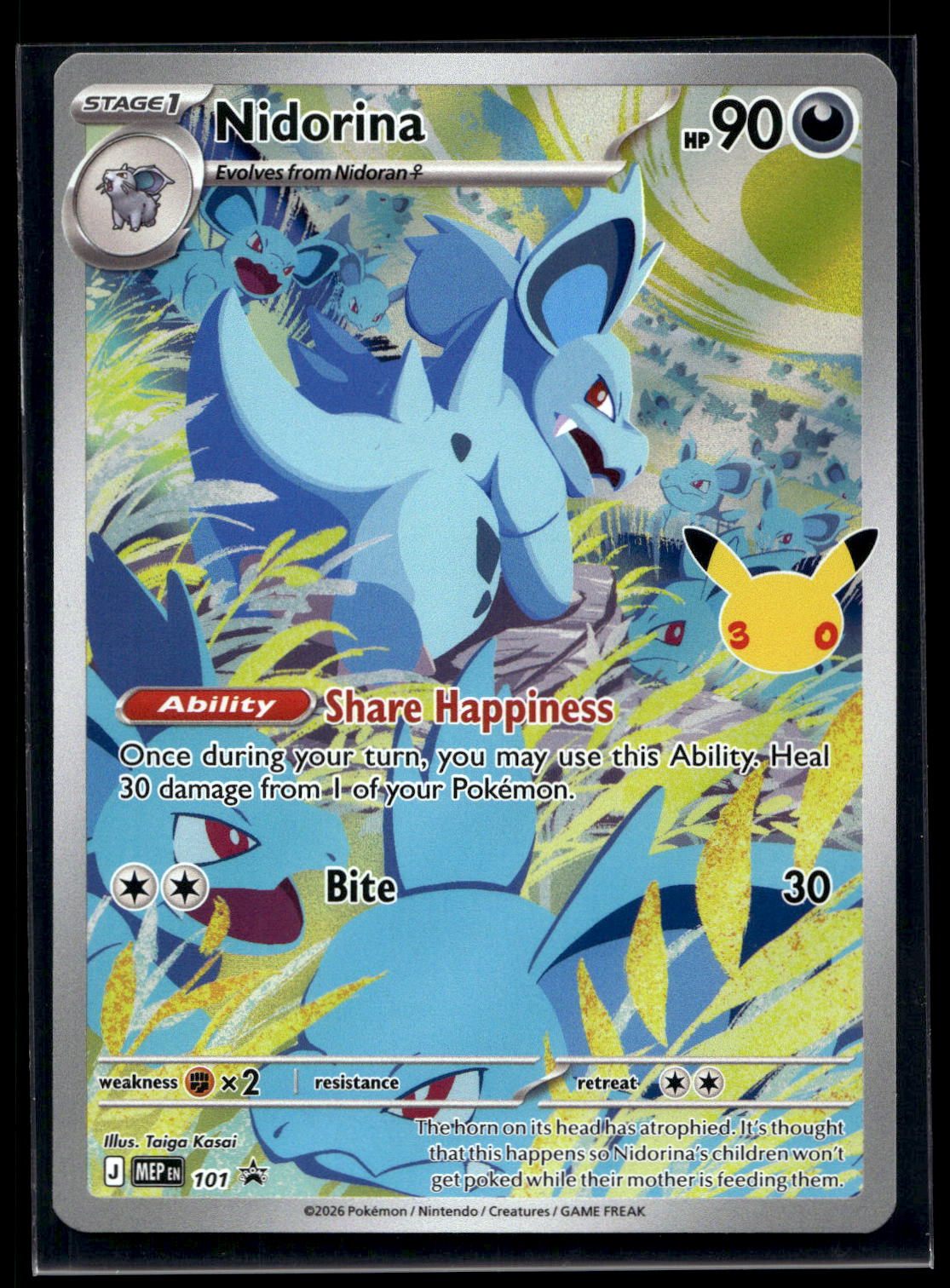 Nidorina 101 Anniversary Stamp - Mega Evolution Black Star Promos - Promo