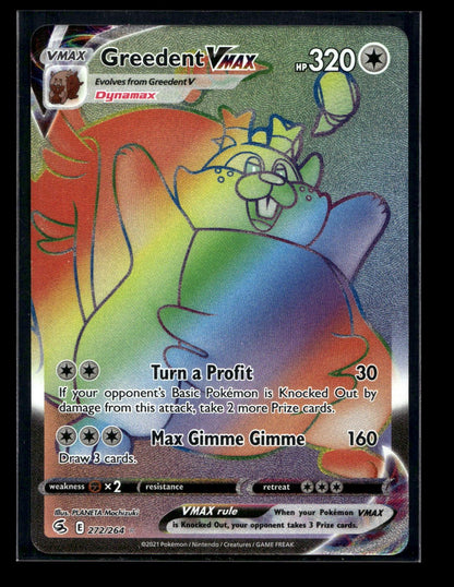 Greedent VMAX 272/264 - Fusion Strike - Rare Rainbow