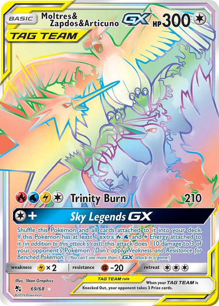 Moltres & Zapdos & Articuno GX (Secret) 69/68 Hidden Fates