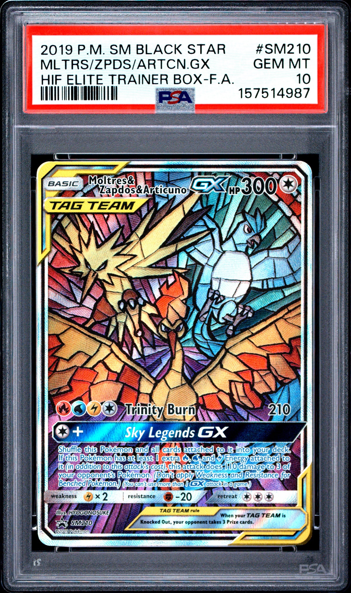 PSA 10 MLTRS/ZPDS/ARTCN.GX - POKEMON SM BLACK STAR PROMO #SM210